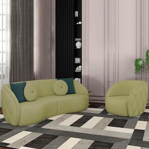 Jogo Sofa 318 Cm 4 Lug E Poltrona 1 Lug Passion Tce 1027 Linho Moll Tce 1027