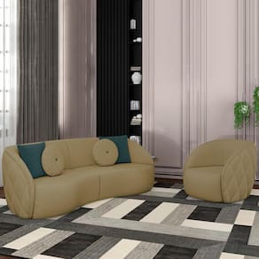 Jogo Sofa 318 Cm 4 Lug E Poltrona 1 Lug Passion Tce 1025 Linho Moll Tce 1025