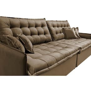 Sofá Sem Caixa Retrátil Reclinável 2,35m Cama Inbox Versátil Com Pillow Top E Molas Velusoft Castor