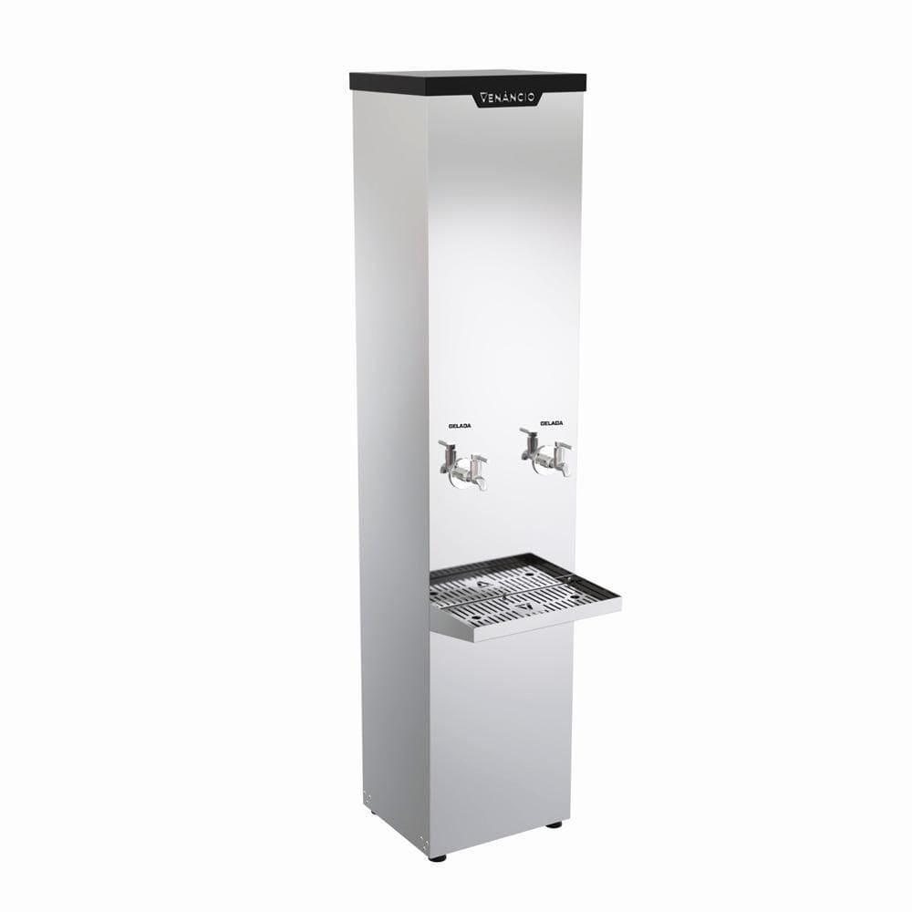 Bebedouro Refrigerado Industrial Inox De Coluna 50L 2 Torneiras Geladas BI50L 220V