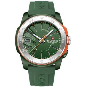 Relógio Quartzo Display Luminoso Esportivo A Prova água Pulseira De Silicone 5atm Verde