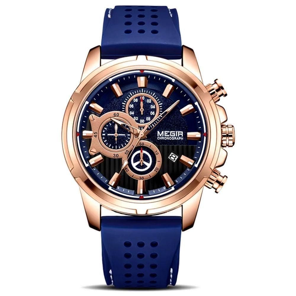 Relógio Masculino Esportivo De Quartzo Design Casual à Prova D` água Azul