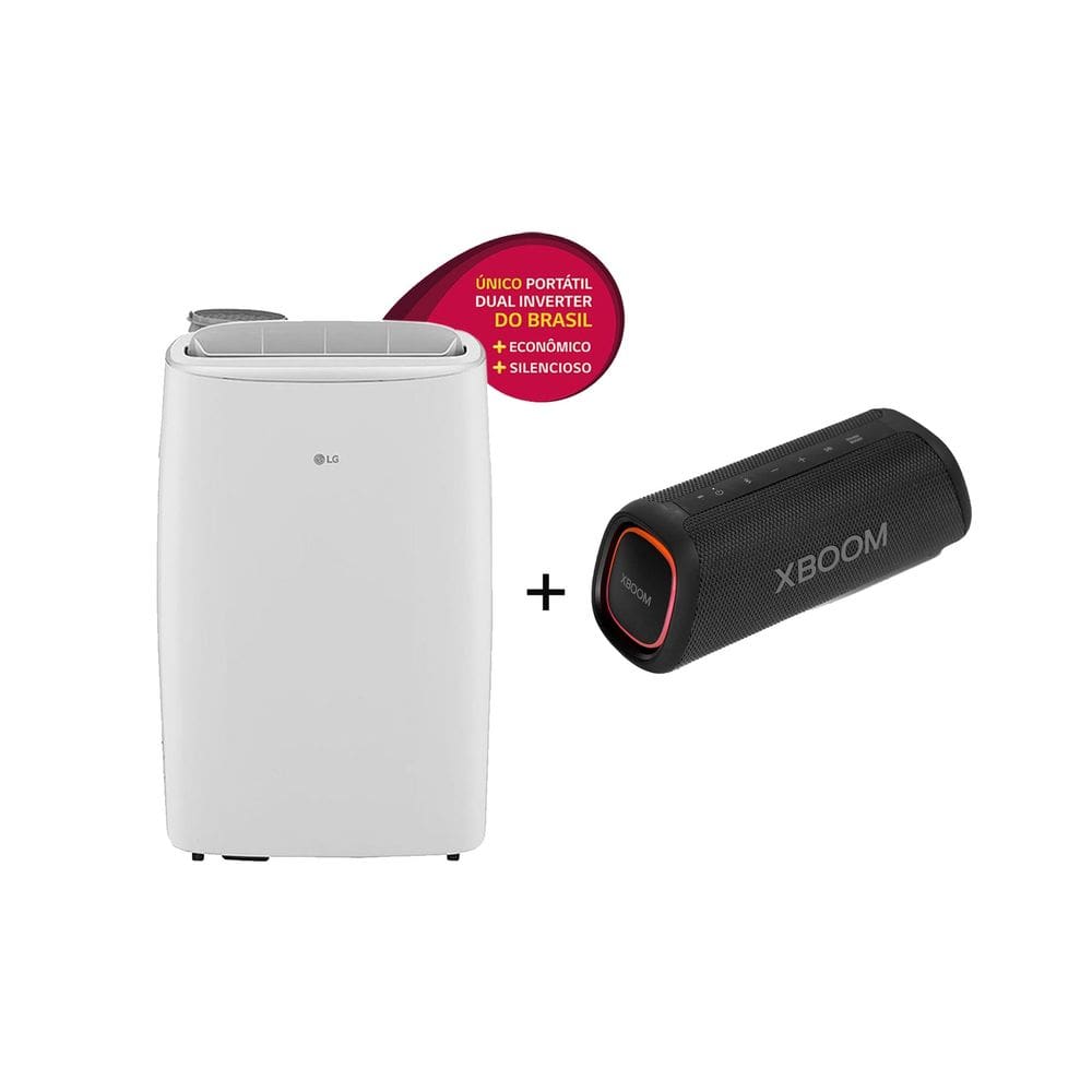 Combo Ar Condicionado Portátil LG DUAL Inverter Voice 14.000BTU Frio - 127v + Caixa de Som XBOOM XG5S