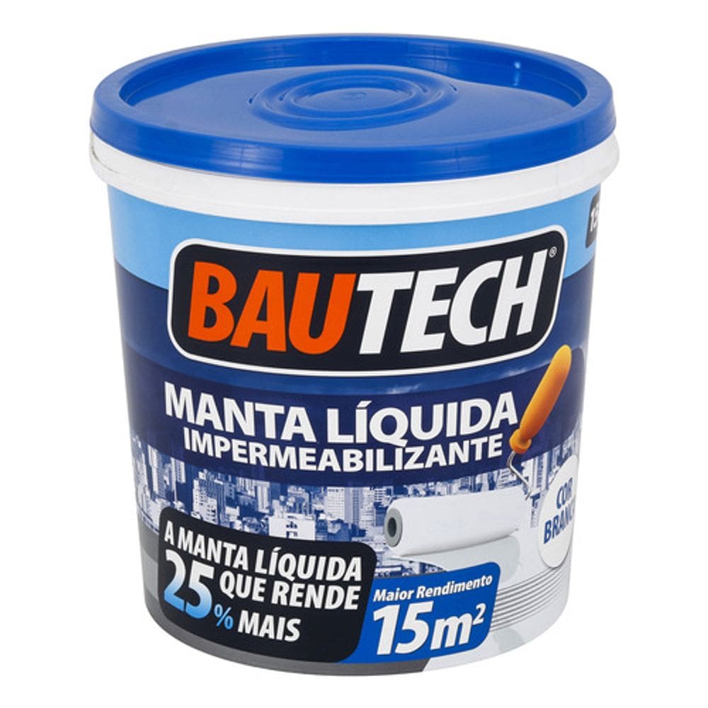 Manta Líquida Acrílica Profissional Branca 15kg - Bautech