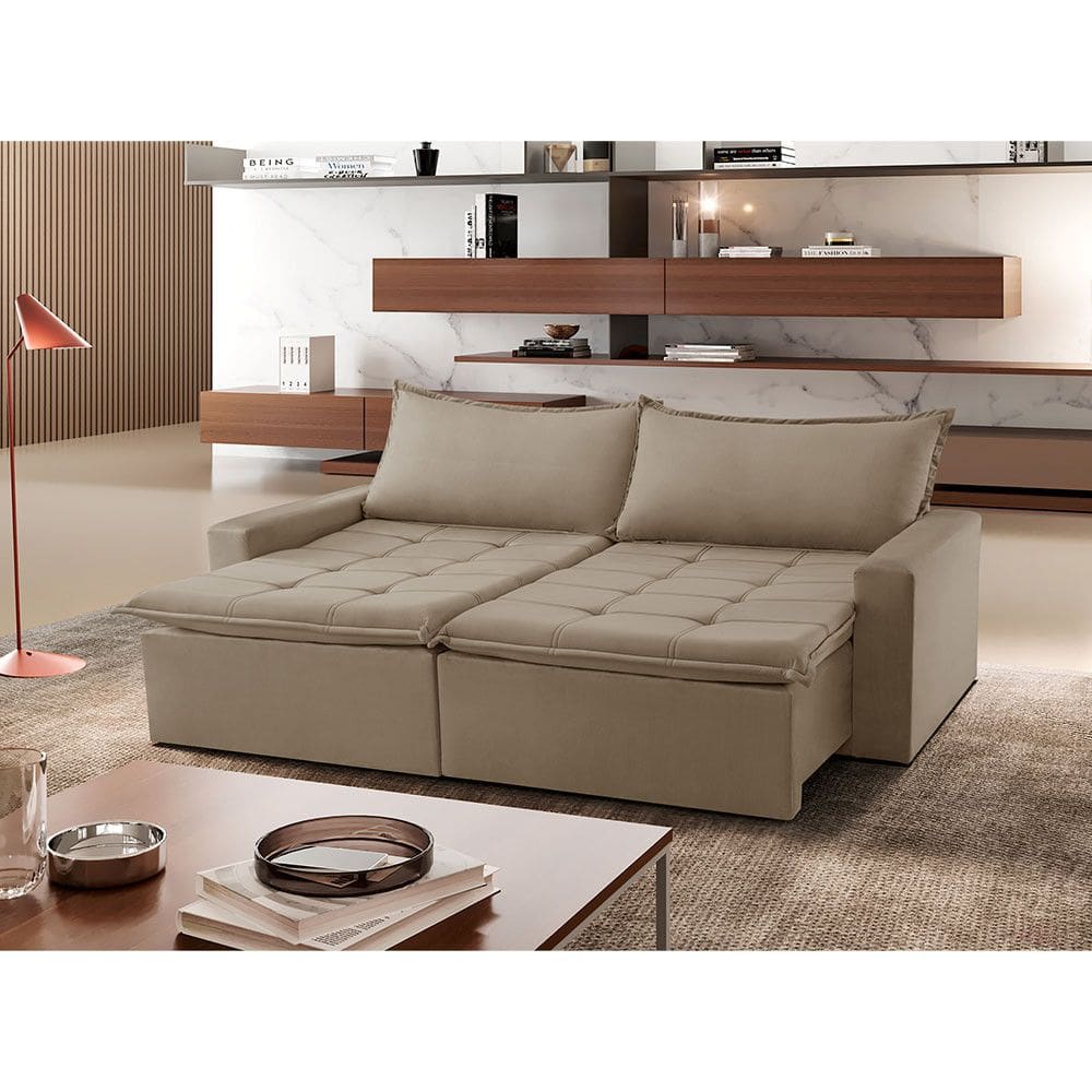Sofa Cama e Reclinavel Imperatriz 2,20m 04 Lugares Txr
