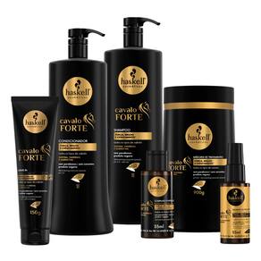 Kit Haskell Cavalo Forte Shampoo Condicionador Litro Máscara 900g Linha Completa