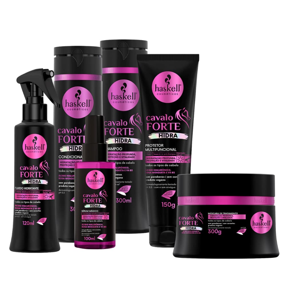 Kit Haskell Cavalo Forte Hidra Completo 300ml