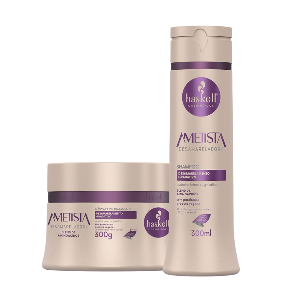 Kit Haskell Ametista Desamarelador Shampoo Mascara 300ml