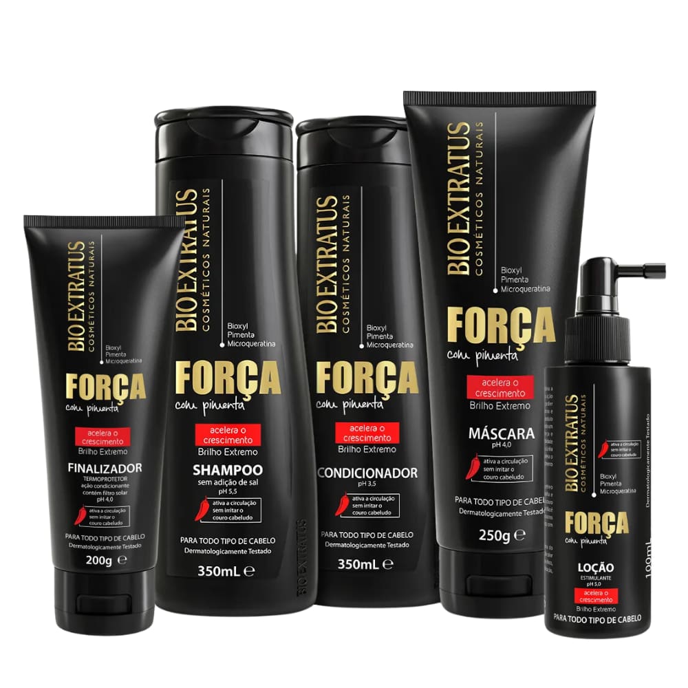 Kit Bio Extratus Força Com Pimenta 350 Linha Completa 5Itens