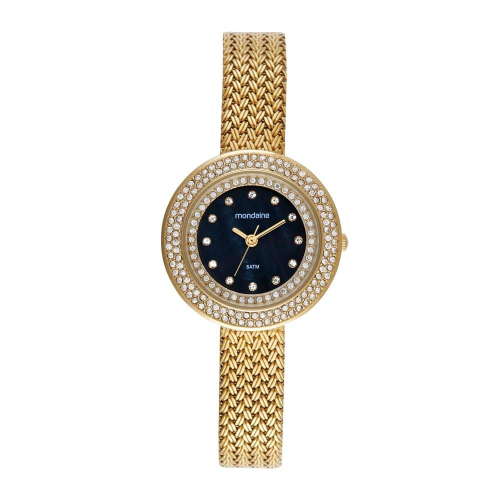 Relogio Mondaine Feminino Ref: 32823lpmvde2 Fashion Mesh Dourado