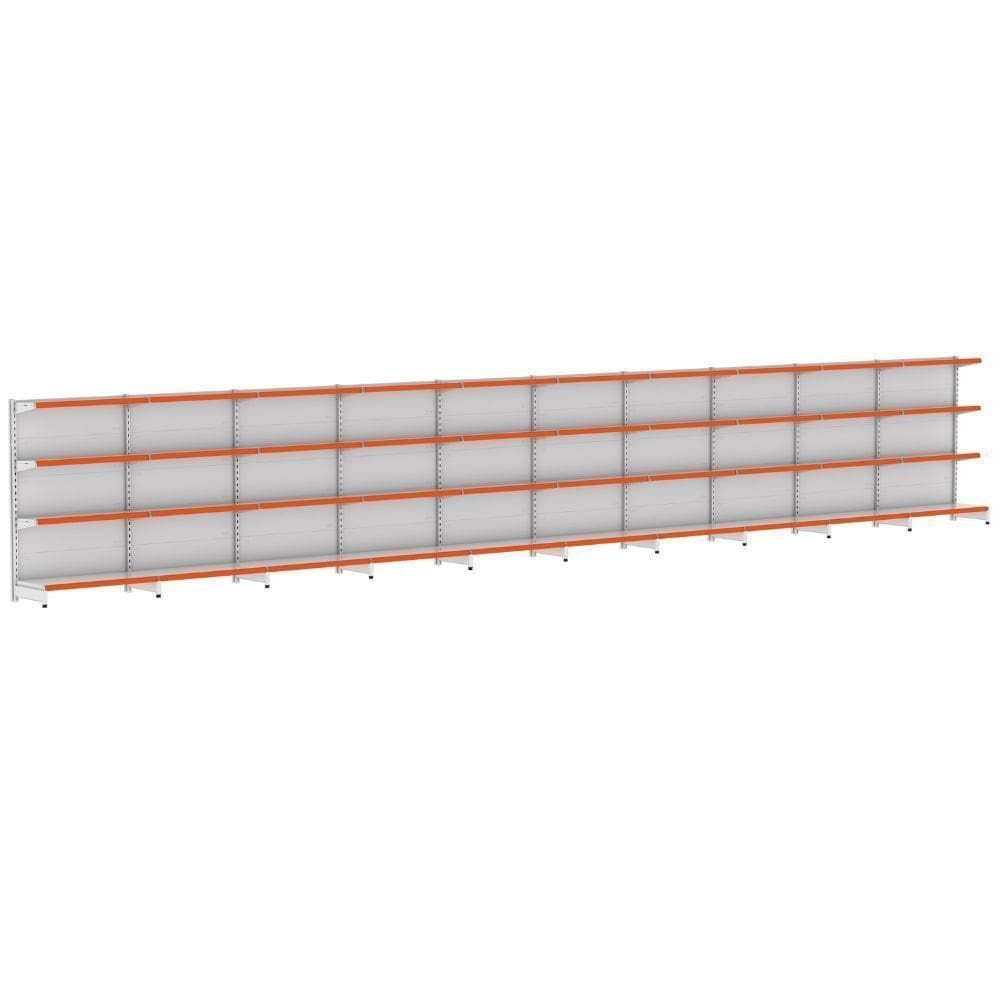Kit 10 Módulos de Gôndolas Parede 1,37 FIT40 Branco Amapá