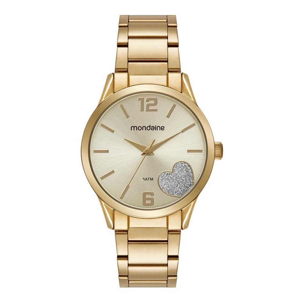 Relogio Mondaine Feminino Ref: 99767lpmvde2 Coração Dourado