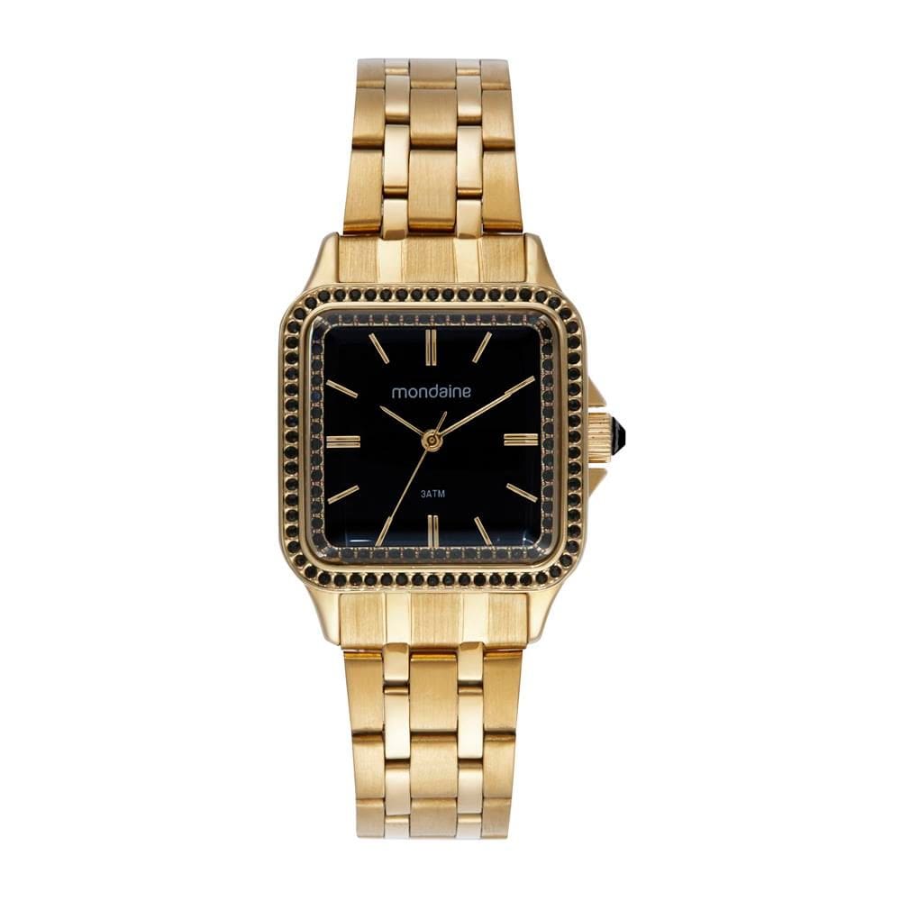 Relogio Mondaine Feminino Ref: 32824lpmvde2 Retangular Dourado