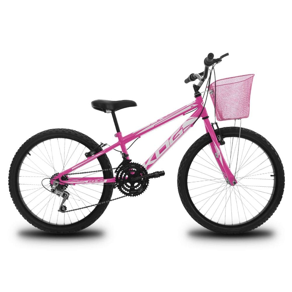 Bicicleta Infantil Aro 24 KOG Feminina 18V Cestinha