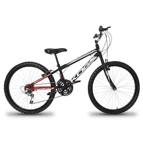 Bicicleta Aro 24 Infantil Infantil KOG Masculina 18 Velocidades 3x6 Marcha Para Meninos Vermelho Cereja Degrade Branco