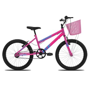 Bicicleta Infantil Feminina Aro 20 KOG com Cestinha Cor:Pink+Rosa