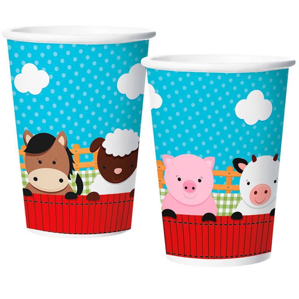8 Copos Fazendinha Festa De Aniversário 180 ML