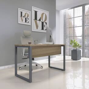 Mesa para Escritório Industrial 90cm Pe25 Naturalle/Grafito