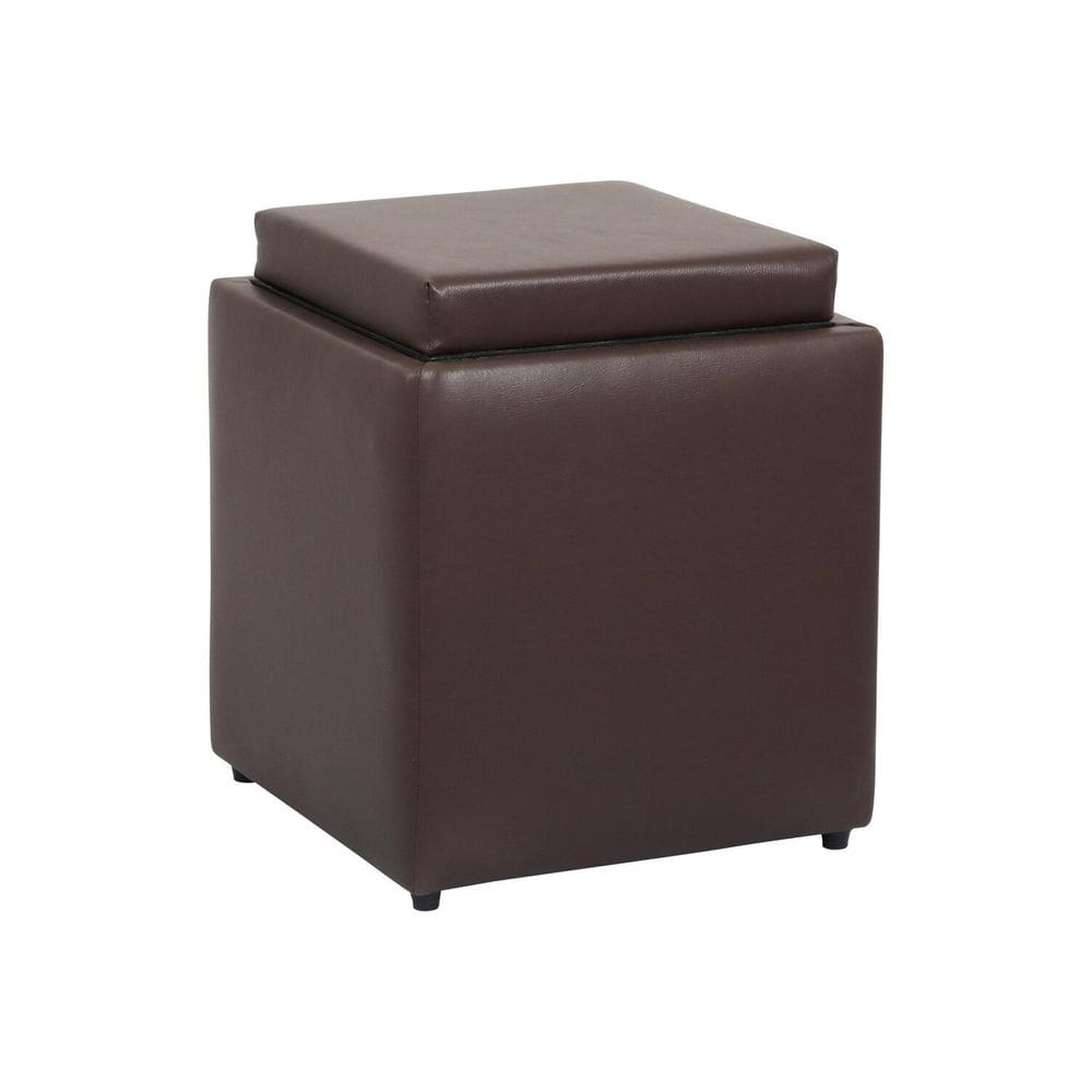 Puff Bandeja para Sala de Estar Tray Marrom
