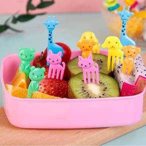Mini Garfinho De Bichinhos Para Frutas Petisco Lancheira 10pçs