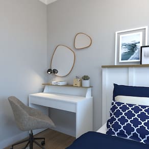 Mesa ou Escrivaninha com Gaveta para Home Office ou Escritório ou Quarto Branco/Carvalho