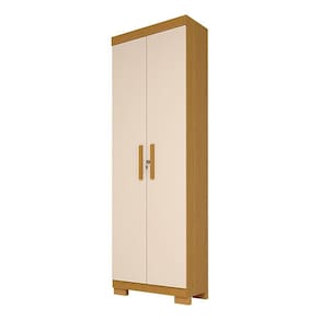 Armário Multiuso 2 Portas Com Chaves Iris Acp Móveis Cinamomo/Off White