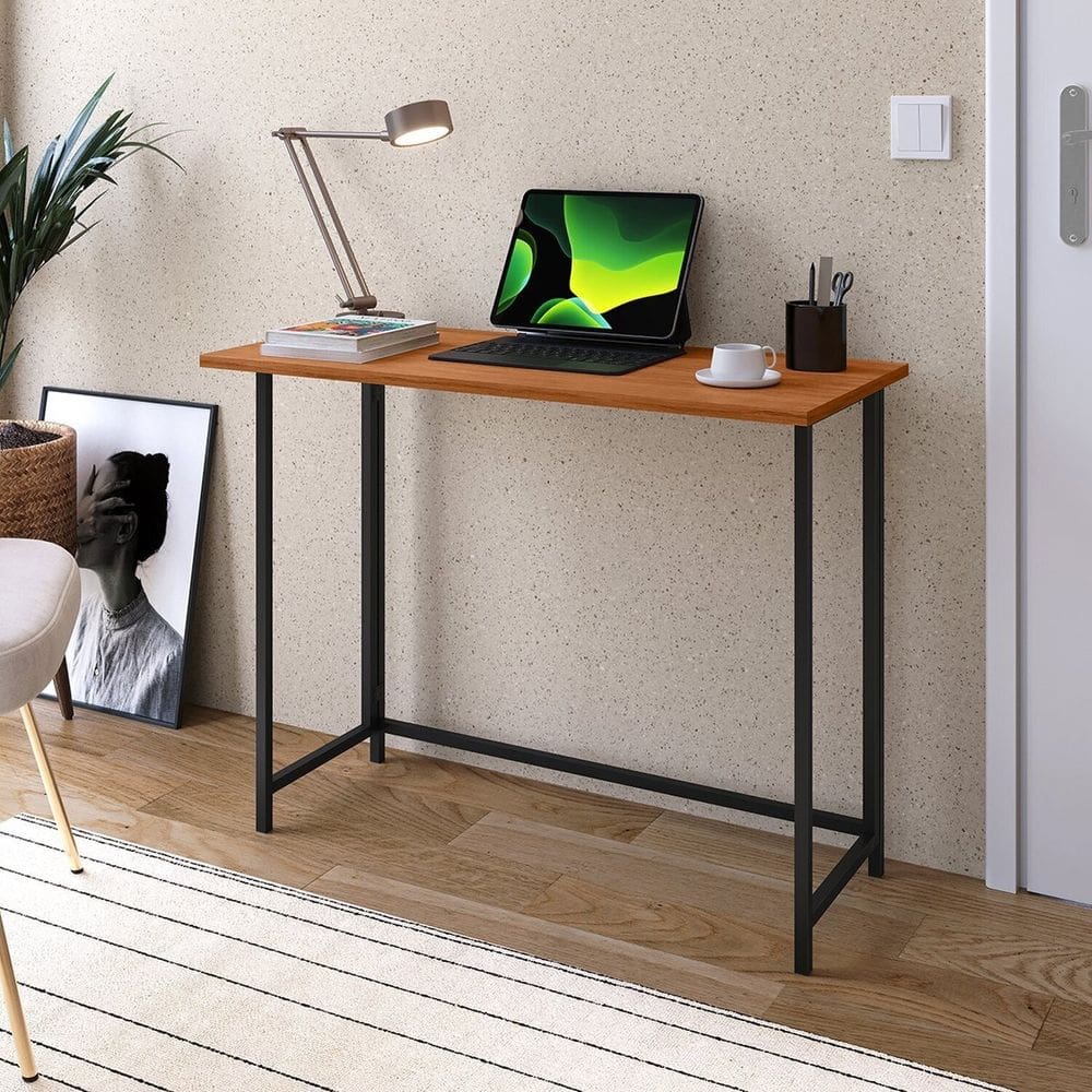 Escrivaninha Retrátil Mesa de Computador Elevare Vai Montada Madeirada Madeirado