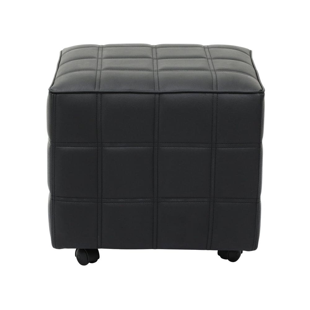 Puff Almofada Quadrado para Quarto Pt Preto