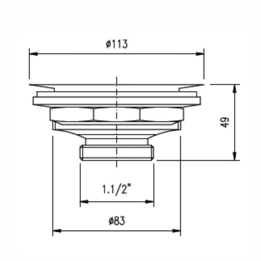 Válvula de Escoamento para Cozinha 4.1/2" X 1.1/2" com Cesta de Metal Cromado
