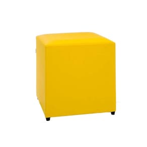 Puff Studio 40x40x40 Cm Courino sem Rodizios Amarelo