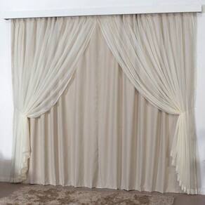 Cortina Mirage 2 Mts Sala Quarto Blackout Voal Trilho Comum - Bege