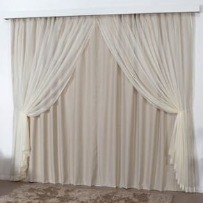 Cortina Mirage 4 Mts Sala Quarto Blackout Voal Trilho Comum - Bege