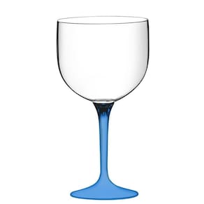 Taça Gin Transparente Haste Coloridas Festas Aniversário Top Cor:azul