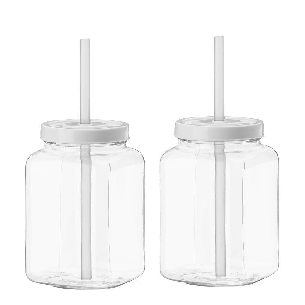 Jogo De 2 Copos Casal Filmes Com Tampa Canudo 670ml Boccati Cor:transparente