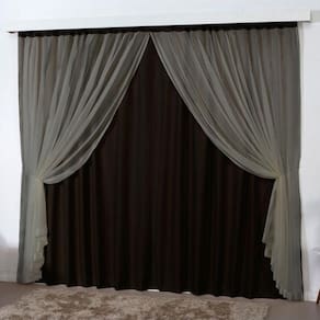 Cortina Mirage 3 Mts Sala Quarto Blackout Voal Trilho Suisso - Tabaco