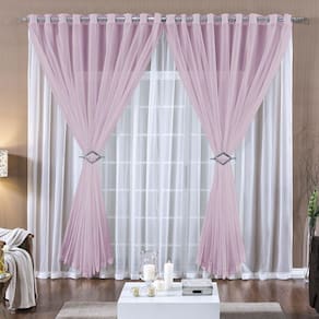 Cortina 3 Mts Voal Sala Quarto Para Varão Barata Rosa