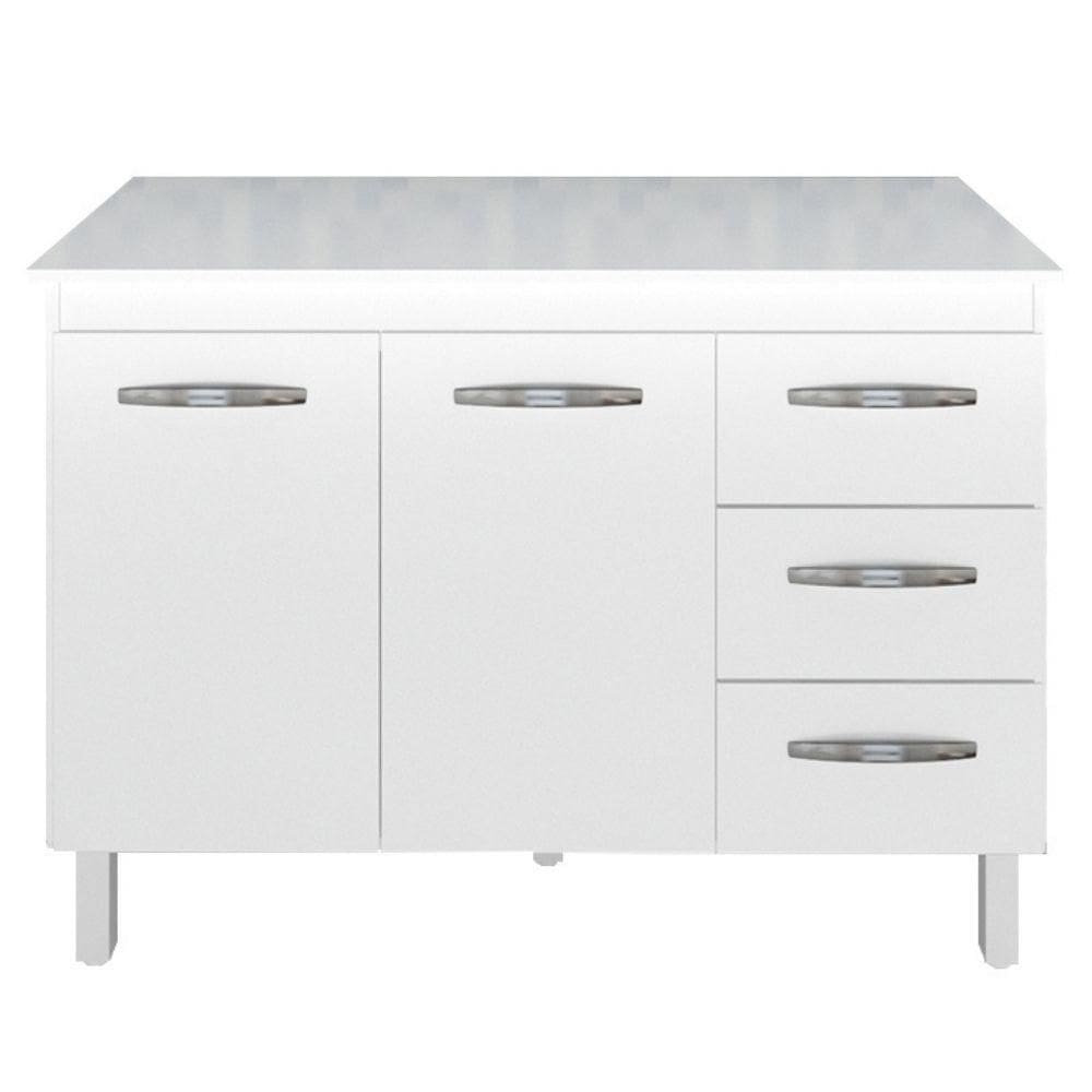 Balcão Com Tampo Bianca 120 Cm Branco Moblis