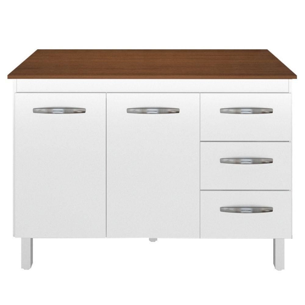 Balcão Com Tampo Bianca 120 Cm Branco Savana Moblis