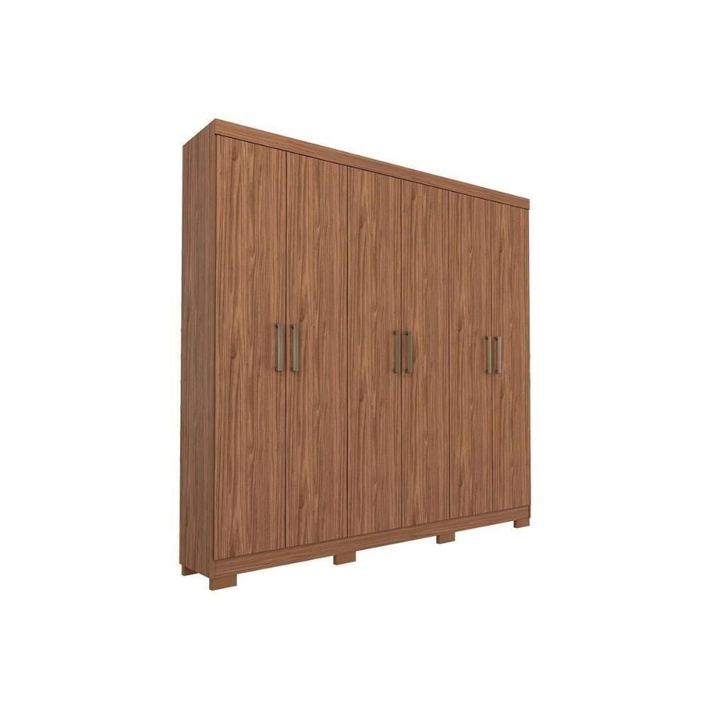 Guarda Roupa Solteiro 6 Portas E 2 Gavetas C- Espelho Interno Milena Avelã