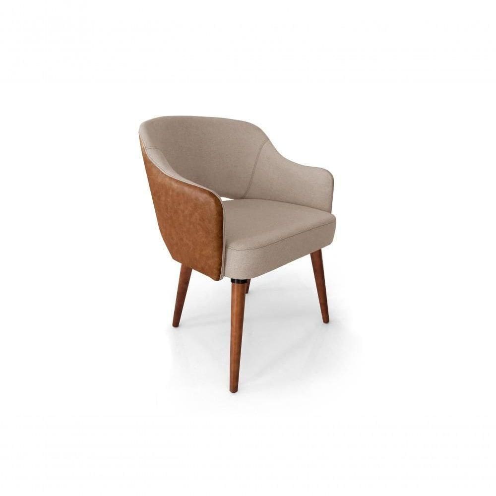 Poltrona Decorativa Linho-Composê Malbec Império Bege