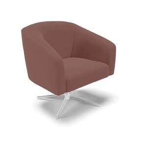 Cadeira Sala De Jantar Giratória Base Cromada Stella Veludo D03 - D\`rossi Cor Rose
