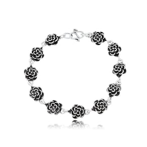 Pulseira Rosas Prata De Bali 925
