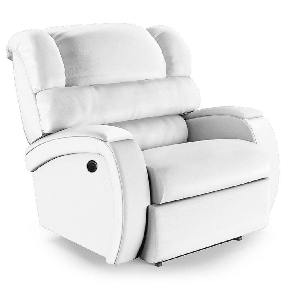 Poltrona Do Papai Reclinável Napoli Controle Power Elétrico Pu Fh1 Branco
