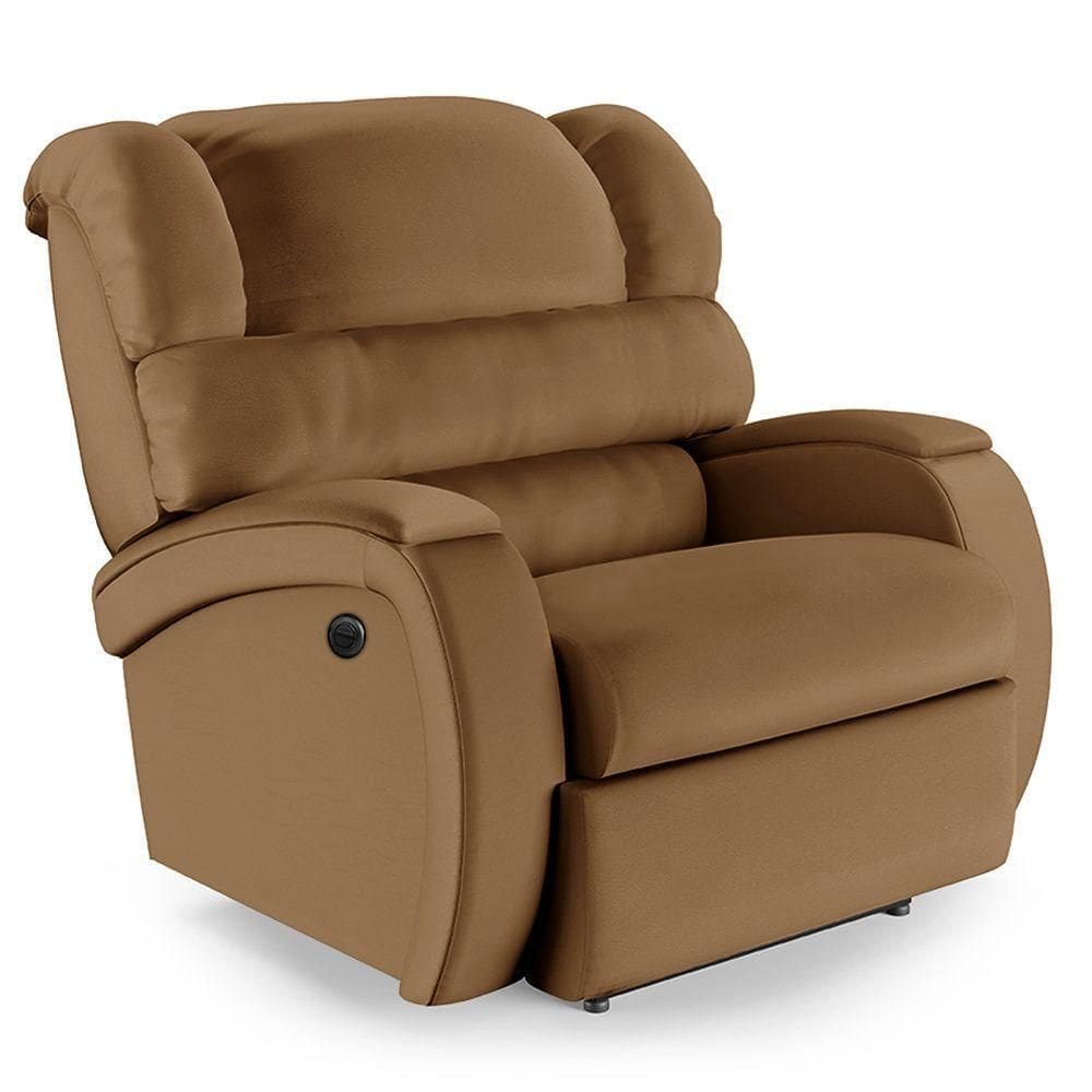 Poltrona Do Papai Reclinável Napoli Controle Power Elétrico Pu Fh1 Caramelo