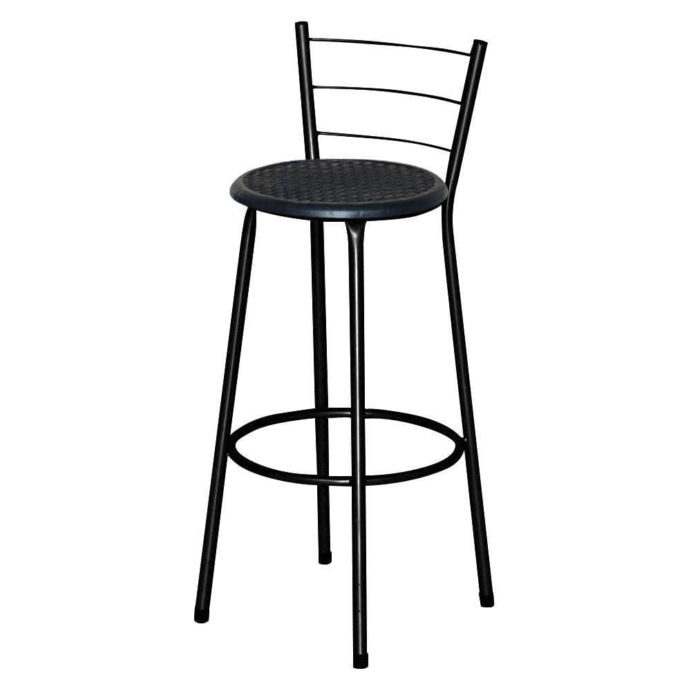 Banqueta Alta Epoxi Preta Cristal Preto