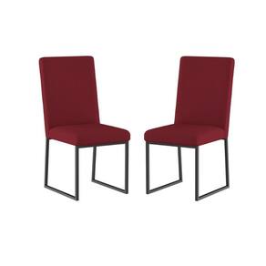 Kit 2 Cadeiras De Jantar Com Base Ferro Preto Luxo Balaqui Cor:marsala Marsala