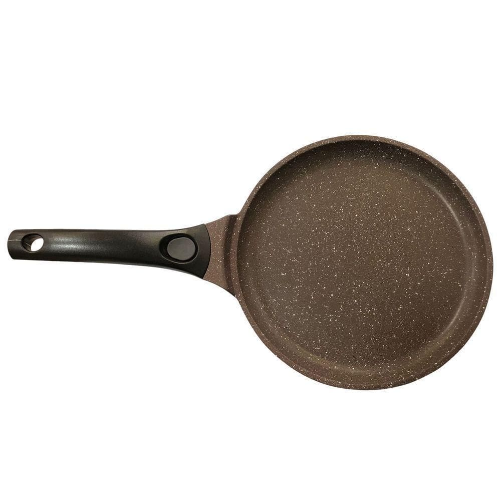 Frigideira Pó De Mármore Antiaderente C/ Cabo Removível 24cm Marrom Cazaro