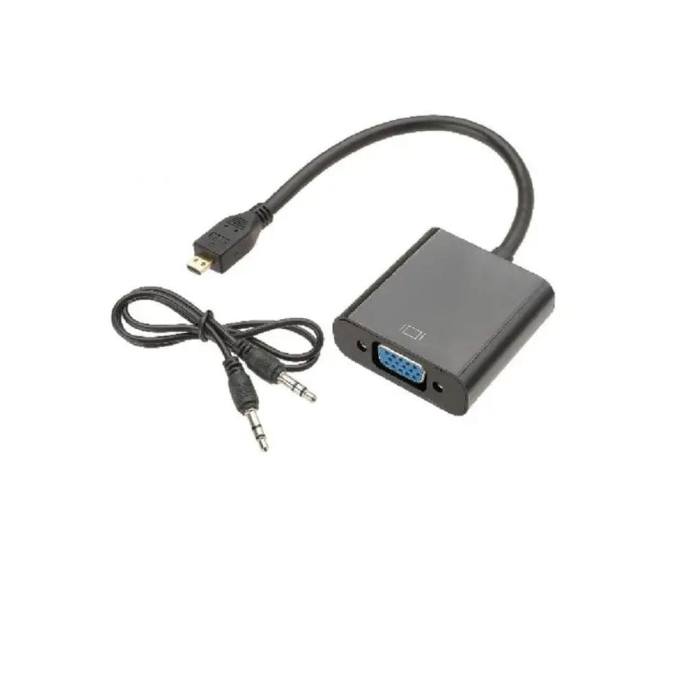 Conversor Micro Hdmi X Vga C/ Audio E Cabo De 20Cm