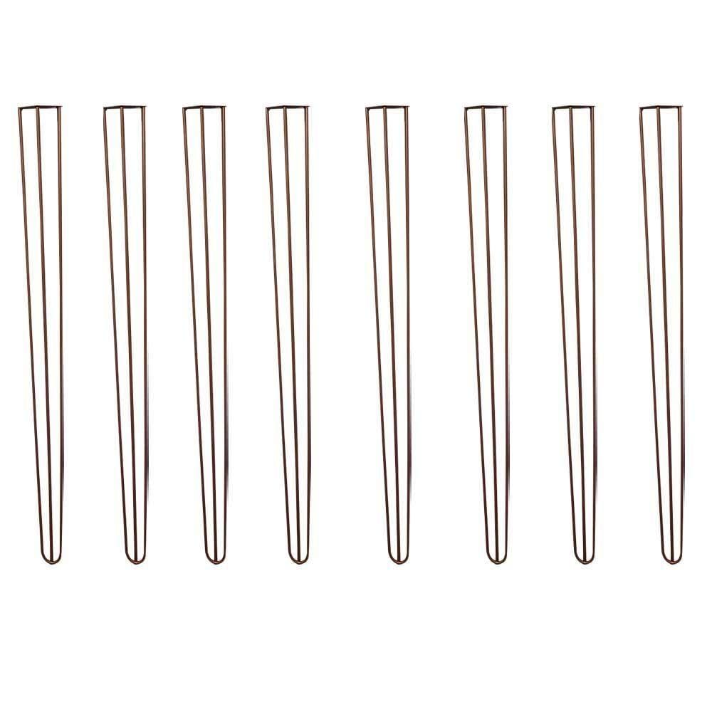 Kit 8 Pés De Metal 90 Cm Aparador E Mesa De Canto Bronze