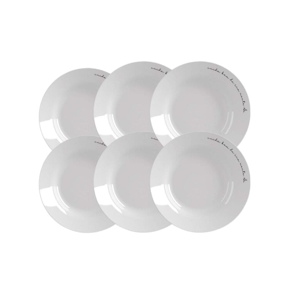Jogo Prato Fundo Sentido Opaline Branco Menu Nadir Kit 6 Un